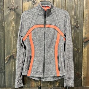 Lululemon Define Jacket 12 Full Zip Grey Logo Size Dot Pockets Fitted Athleisure